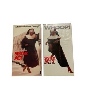 VHS Lot Sister Act Movies 1 and 2 Lot Vintage Whoopi Goldberg Classic Comedy